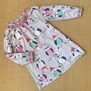 EUC Mini Boden Smocked Owl dress 🦉